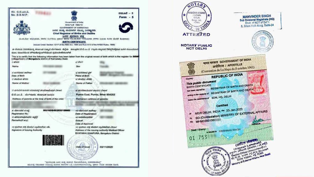 birth certificate attestation services