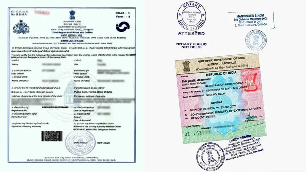 birth certificate attestation services in india
