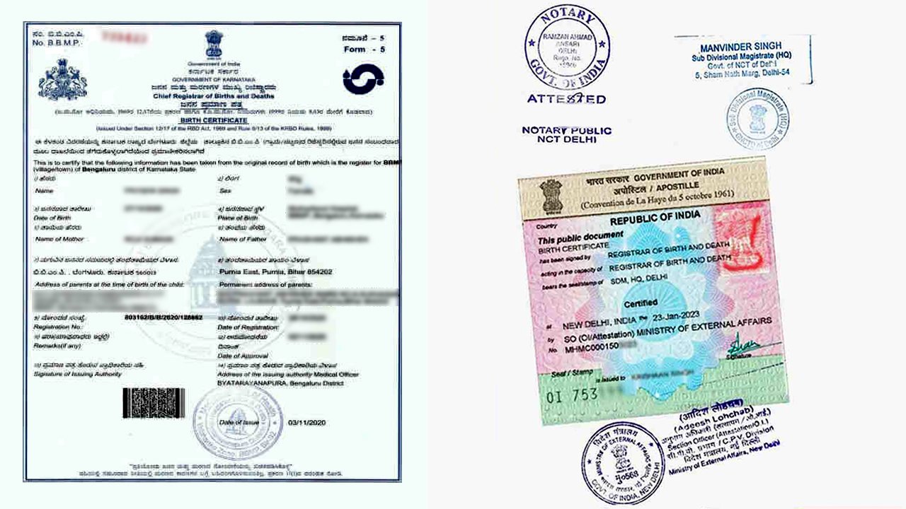 birth certificate attestation services