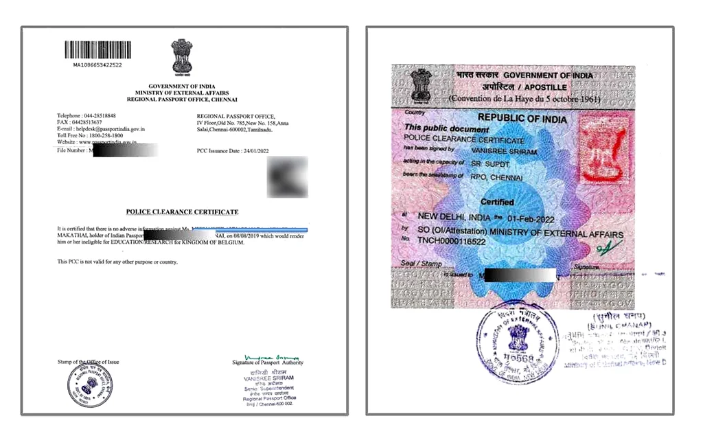 Police Clearance Certificate (PCC) Apostille Process